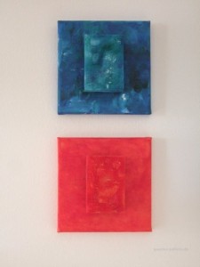 Schwamm blau und Schwamm rot